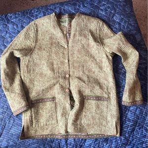 New Gorgeous Reversible Hand Made Quilted East Asian Blazer Jacket | Large